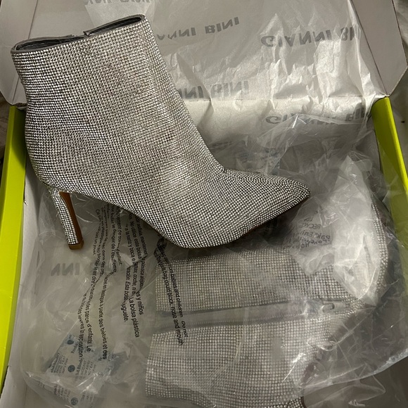 Gianni Bini Annina Rhinestone Embellished Stiletto Dress Booties - Picture 2 of 5